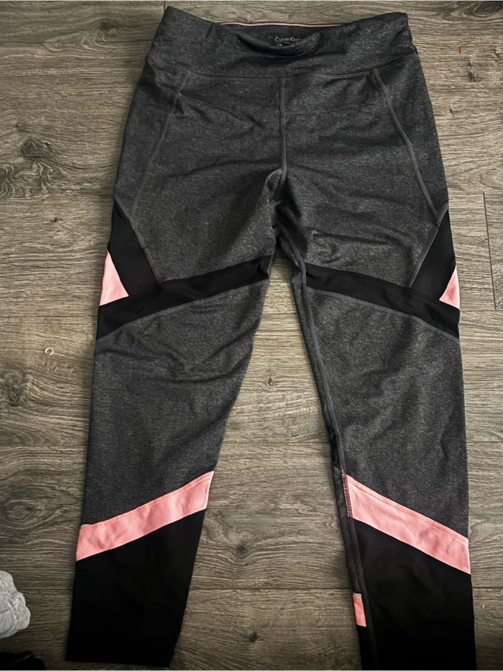 Calvin Klein Womens' Gray & Pink Athletic Leggings